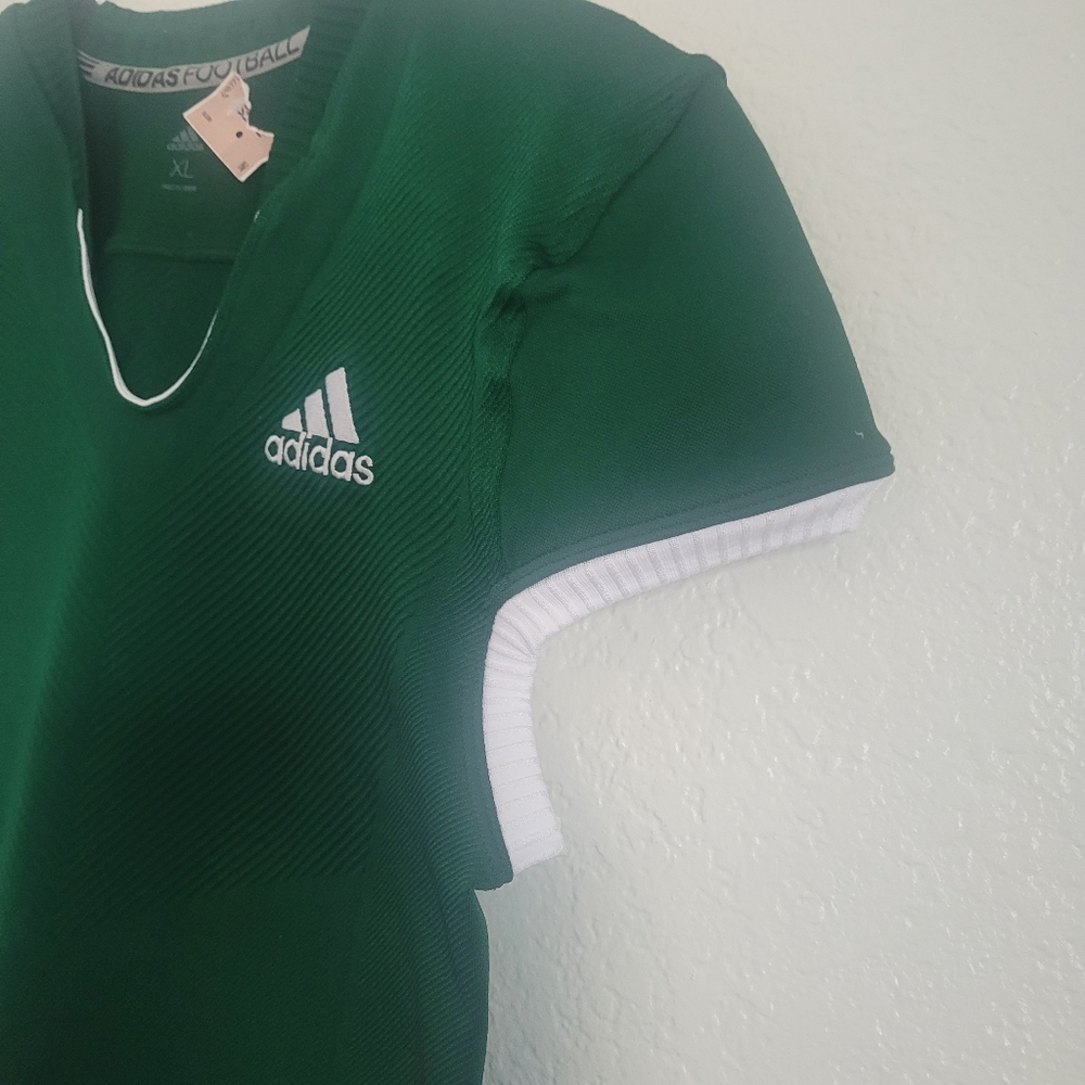 NWT 2 Adidas Football White & Green Techfit Primeknit Climacool Jersey Men’s  XL - Picture 5 of 10